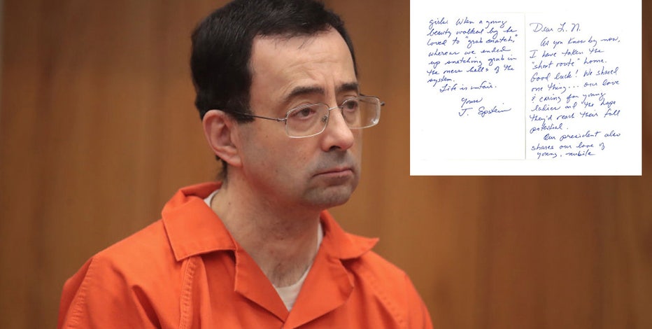 DOJ says Epstein letter to Larry Nassar released in latest document dump is fake