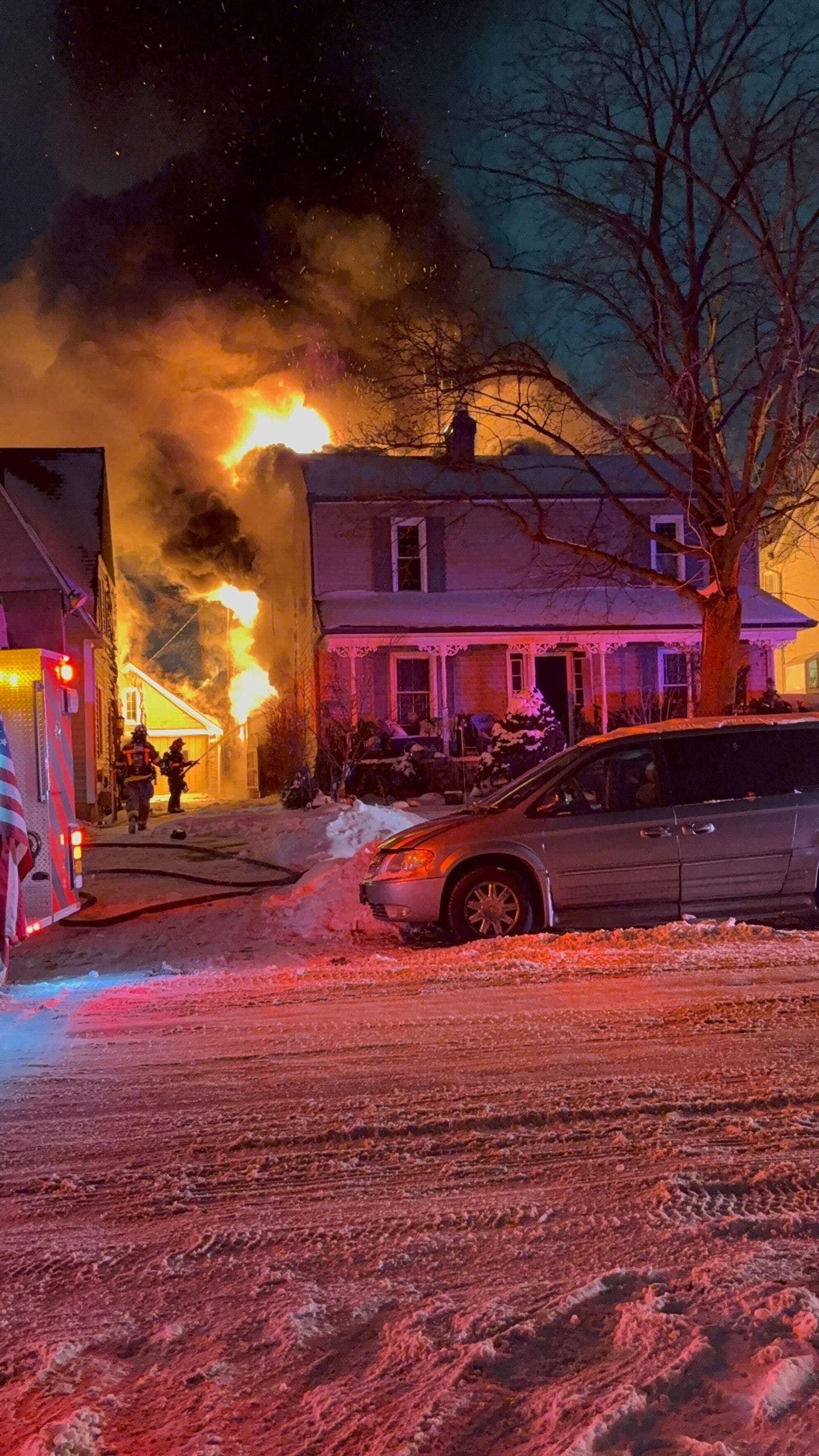 Massive Ferndale house fire nearly burns neighboring homes