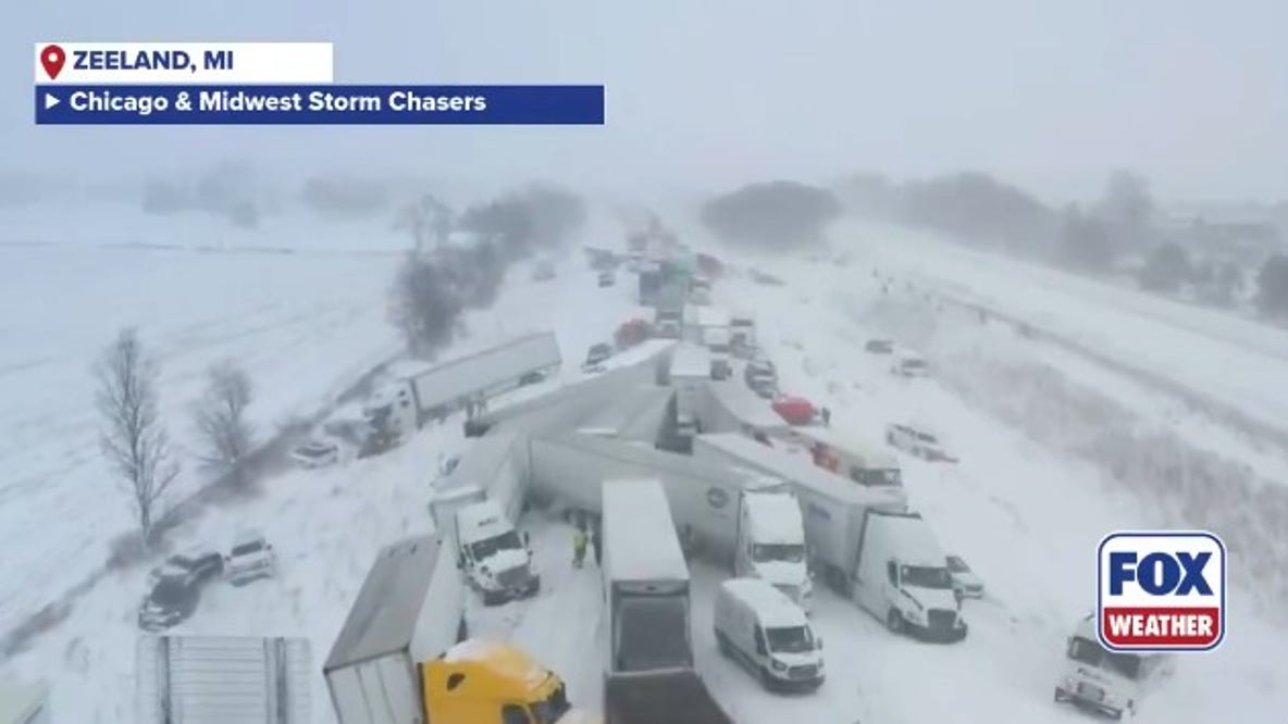 Watch: 100+ vehicle I-196 pileup on Michigan's west side; video shows staggering aftermath