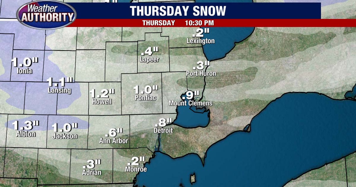 Metro Detroit weather: A bit more snow Thursday as temps start to fade ...