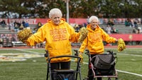Michigan college's stunt team welcomes 'Golden Girls' from assisted living facility to cheer on field
