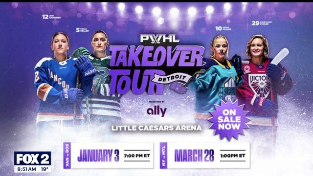 PWHL Takeover Tour comes to Little Caesars Arena in Detroit on Saturday