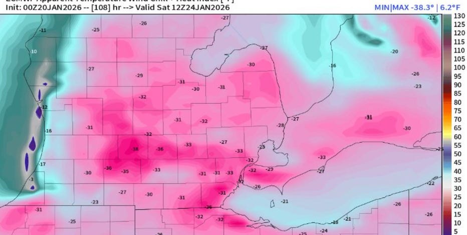 -30 wind chills in Metro Detroit? Weather forecast shows potential during stretch of extreme cold