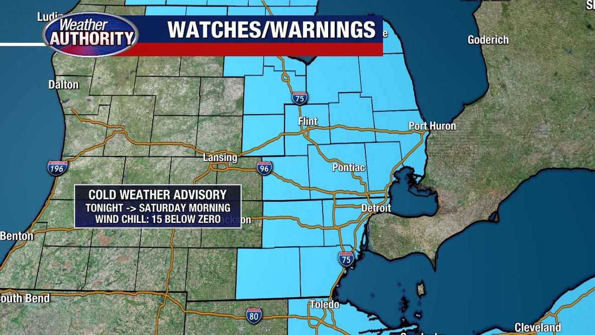 Cold Weather Advisory issued for Southeast Michigan as bitter wind chills usher in weekend