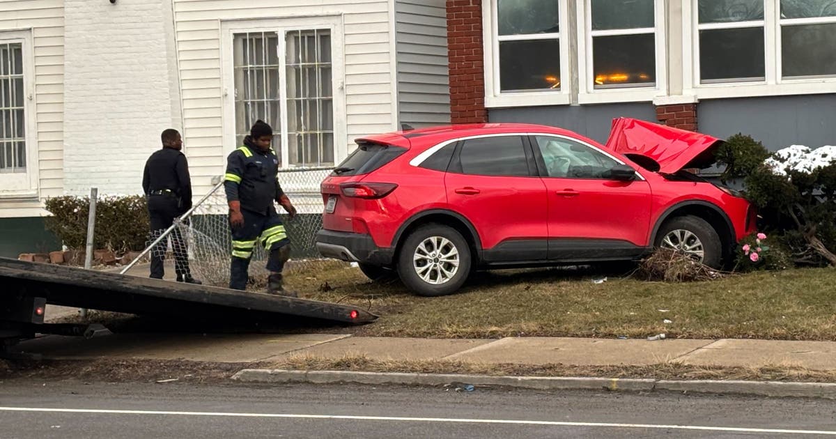 Car crashes into house on Wyoming in Detroit