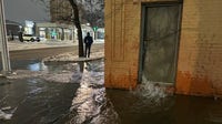 Water from broken pipe floods Detroit building, pours out onto Woodward