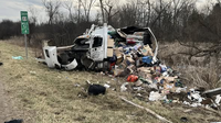 One critical after truck overturns on US 23 in Northville
