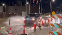 Detroit water main break snarls travel on East Jefferson Monday morning