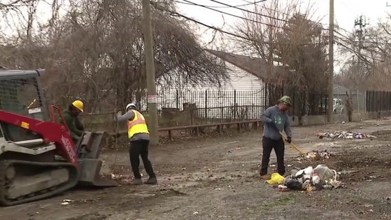 Crews work to clean up abandoned Detroit apartment that has become hot spot for illegal dumping
