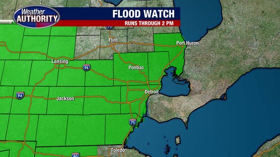 Flood Watch in effect for Southeast Michigan until 2 p.m. Wednesday