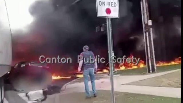 Canton Twp. police release body cam footage of fiery crash that hospitalized many