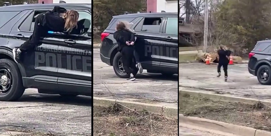 Handcuffed woman who squeezed out of window of Michigan police car caught days after escape