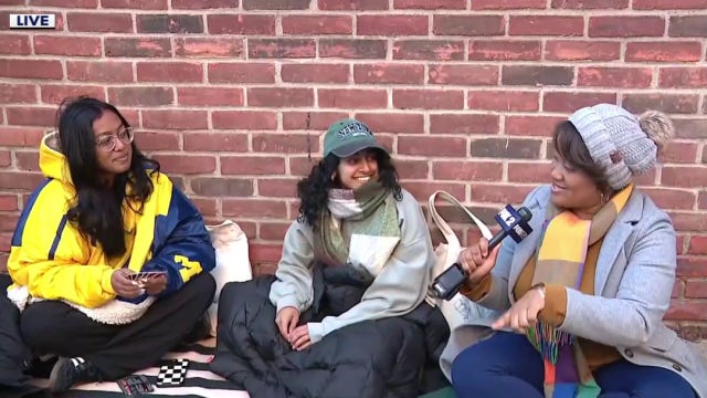 Michigan basketball fans already lining up in Ann Arbor for tonight's national championship game