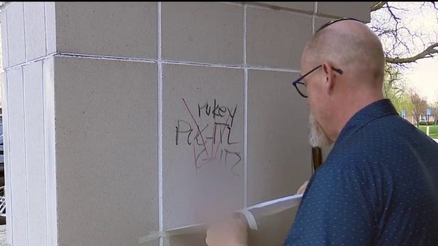 Oak Park officials investigating after swastika found spray-painted on synagogue