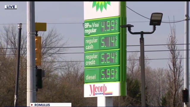 Gas prices surge in Romulus near Metro Airport