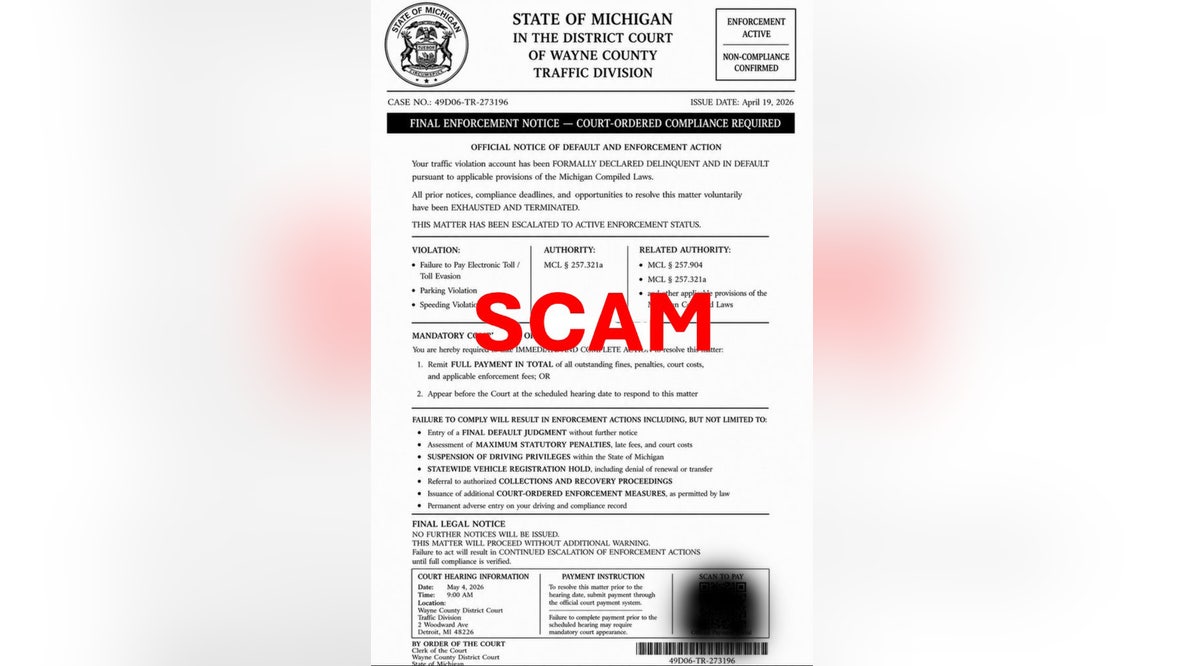 State police warn of new toll scam from 'Wayne County Traffic Division'