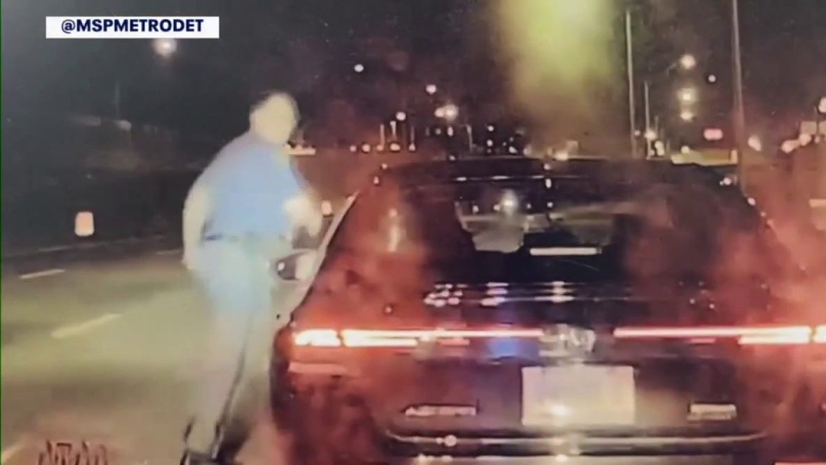 Trooper had to leap out of the way as car smashes into his cruiser in Royal Oak