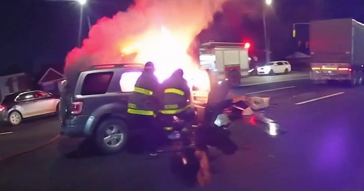Detroit firefighter honored after saving woman from burning car on city’s west side