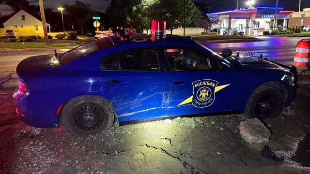 Impaired driver hits MSP trooper in Eastpointe