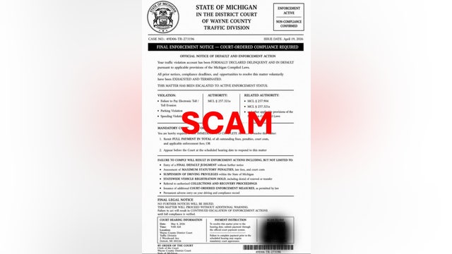 State police warn of new toll scam from 'Wayne County Traffic Division'