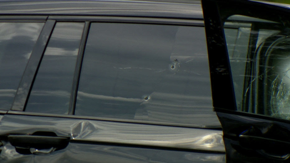According to police, a suspect fired shots from inside a vehicle at an adult man who was inside another vehicle.