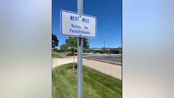 'Voices for Palestinians' Adopt A Road near Temple Israel leads to sign takedown