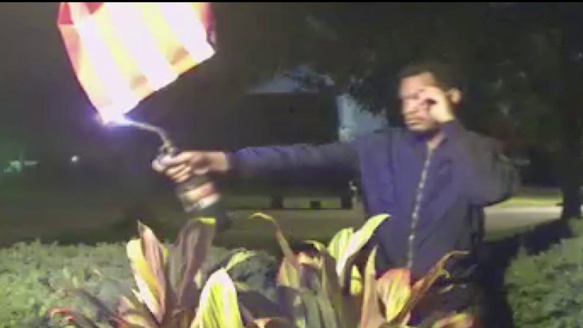 Detroit arson suspect sets American Flag on fire, police investigating