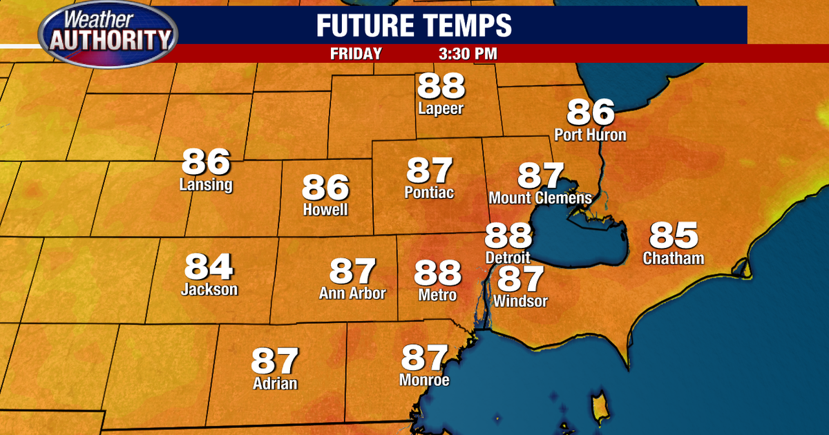 Metro Detroit Weather: Muggy Friday with rain, storm chance late