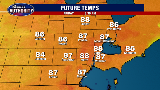 Metro Detroit Weather: Muggy Friday with rain, storm chance late