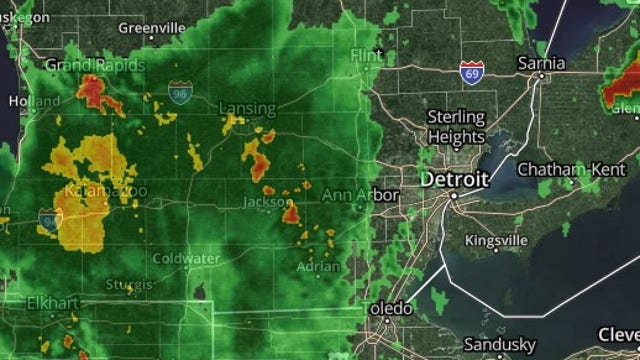 Michigan Severe Weather: Thunderstorms push into Metro Detroit Monday