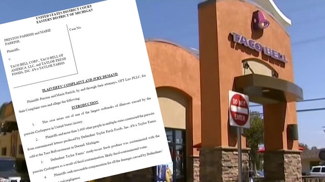 Cyclospora lawsuit against Taco Bell, Taylor Farms filed by Michigan couple
