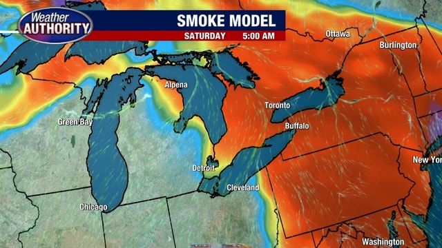 Metro Detroit Weather: Air Quality Alert continues with smoke from Canadian wildfires