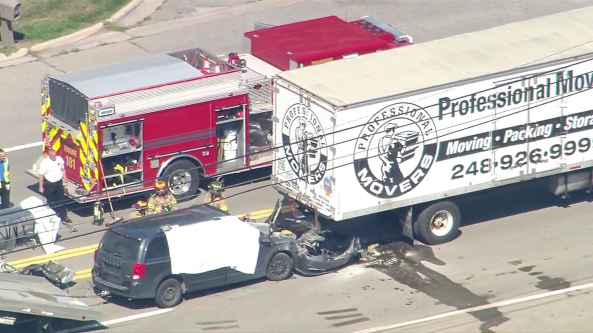 Michigan driver dead after crashing into back of box truck on Telegraph