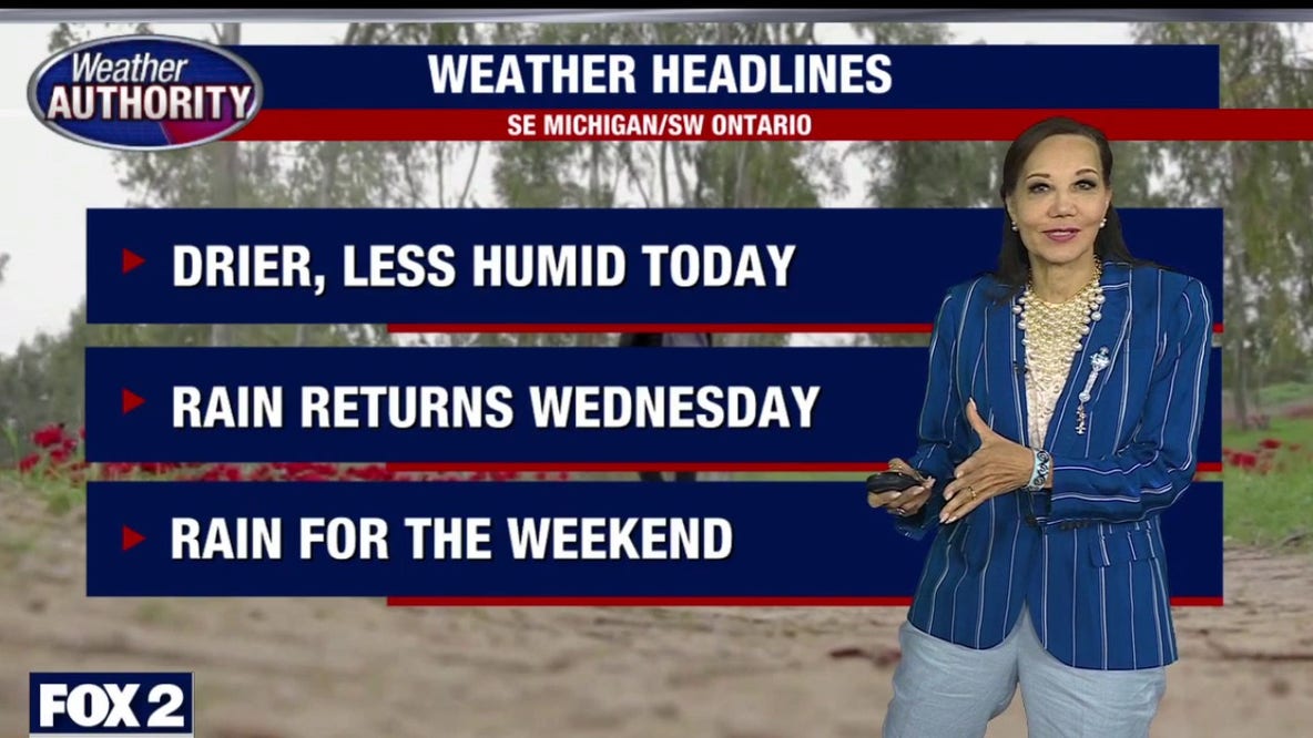 Metro Detroit Weather: Humidity lets up later Monday