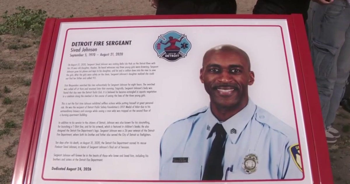 Fallen Detroit firefighter honored in Belle Isle with memorial plaque