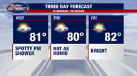 Metro Detroit Weather: Shower chance, humidity holds off Wednesday