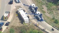 Semi-truck crash at I-96 on-ramp blocks highway access in Wixom