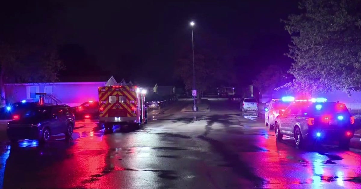 Police at scene of drive-by shooting at Canton mobile home park