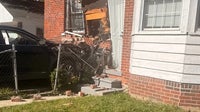 Car slams into house on Detroit's west side