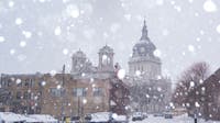When is the first average snowfall across the Midwest?