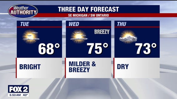 Metro Detroit weather: Mild afternoon incoming, warmer for Wednesday