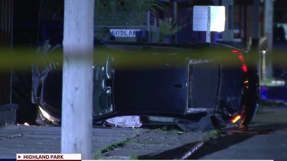 Rollover crash in Highland Park leaves driver with only minor injuries, police say