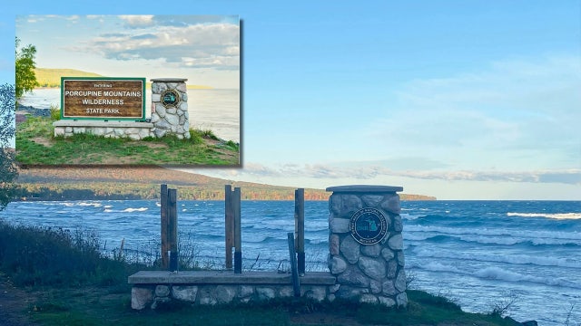 Michigan would like its Porcupine Mountains state park sign back