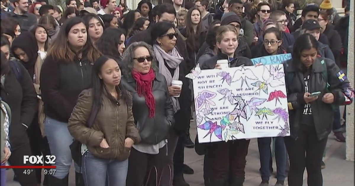 Chicago college students walk out of class to protest Trump | FOX 32 ...