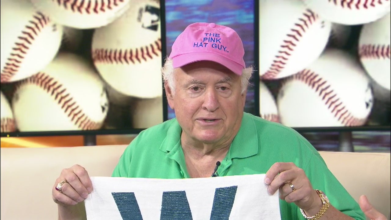 Guy in pink hat at 2025 cubs game