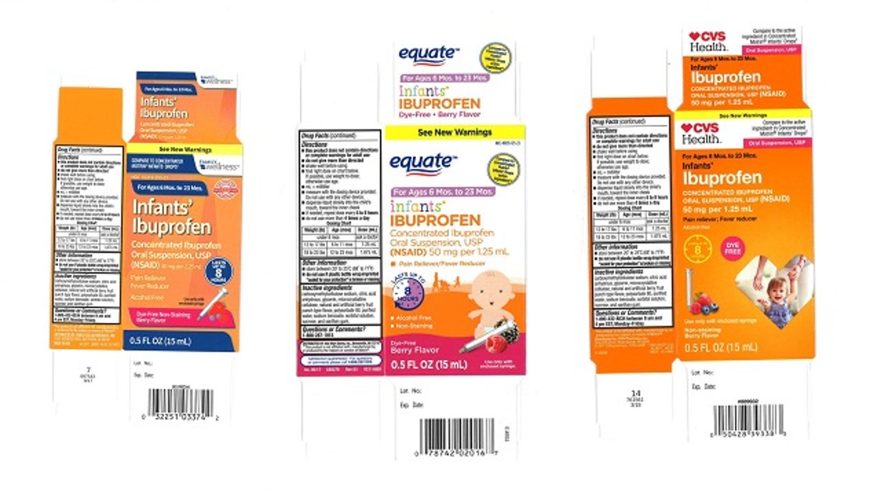 Infants' Ibuprofen recalled due to potentially higher concentrations of