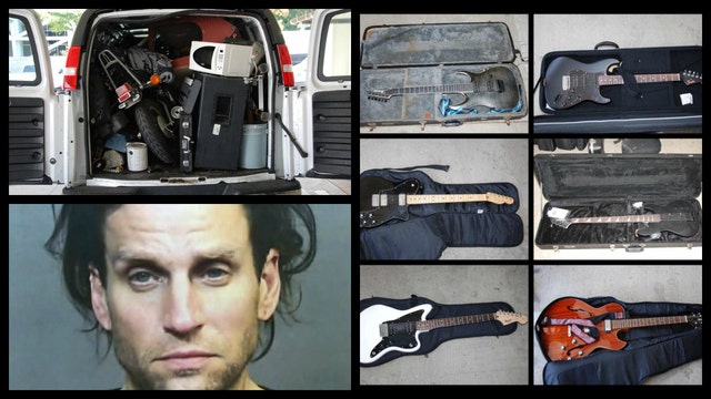 Police: singer arrested with 13 stolen guitars in California