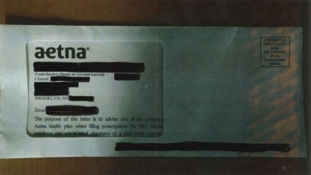 Lawyers: Aetna envelope window reveals patients' HIV status