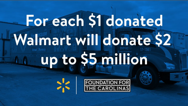 Walmart will match customer donations two-to-one up to $5 million for hurricane relief