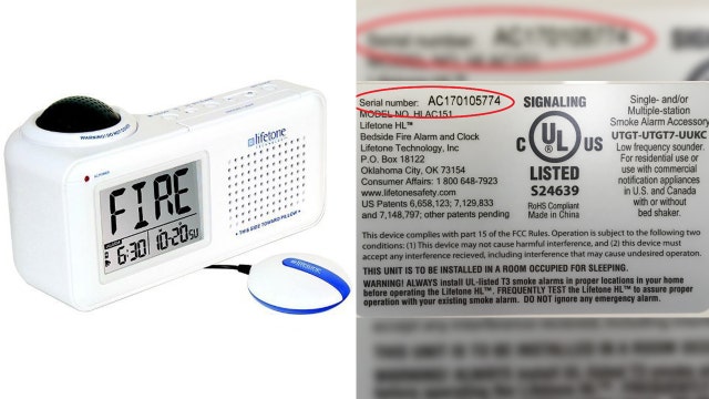 Lifetone bedside fire alarm and clock recalled, device issue could result in fire alert failure